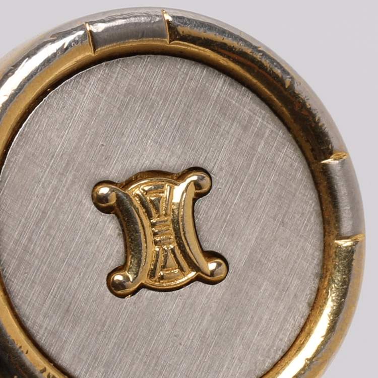 Pre Owned Celine Gold Tone Hardware Triomphe Cufflinks