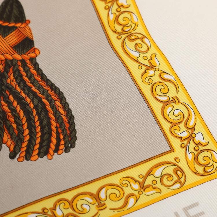 Pre Owned وشاح سيلين حرير بنقوش شرابة متعددة الألوان