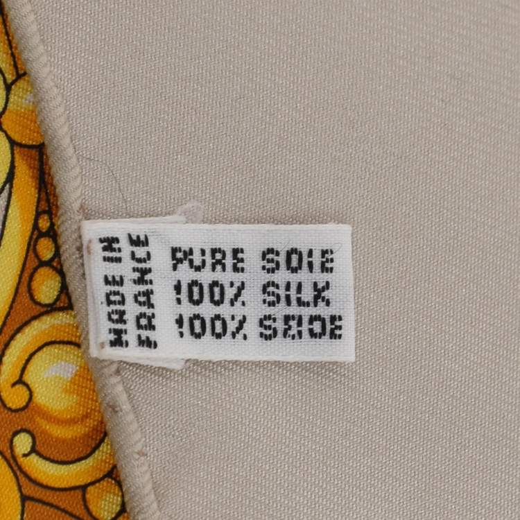 Pre Owned وشاح سيلين حرير بنقوش شرابة متعددة الألوان