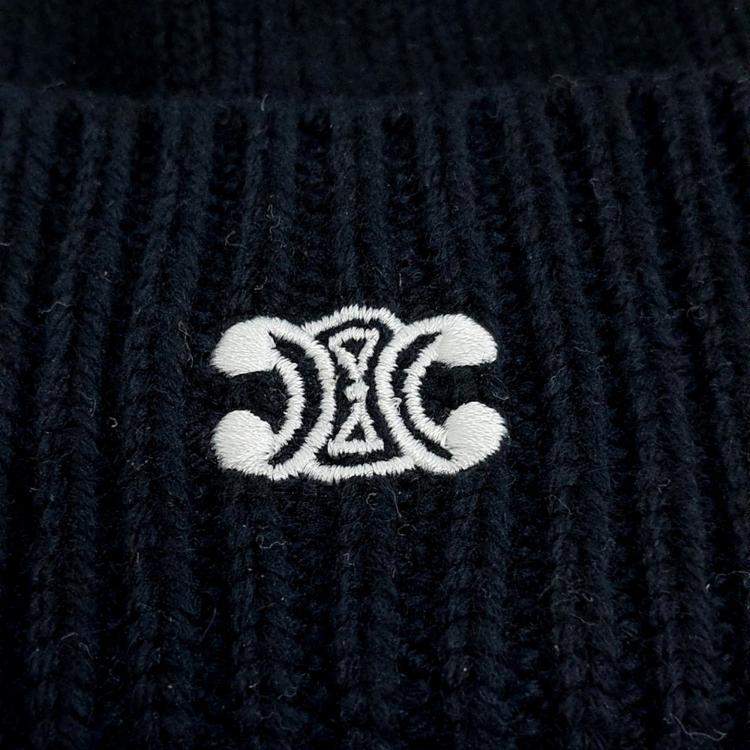 Pre Owned Celine Wool Black Beanie
