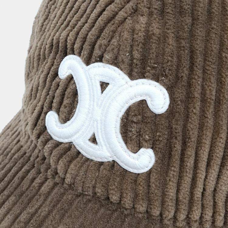 Pre Owned Celine Brown Cotton corduroy cap
