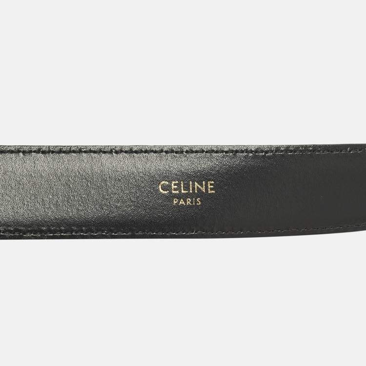 Pre Owned Celine Triomphe Waist Belt Black Leather