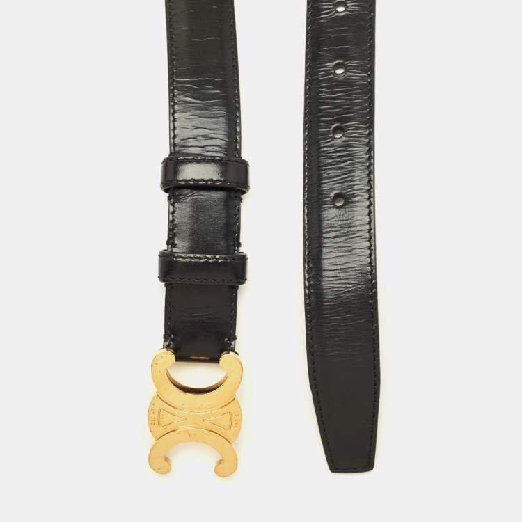 Pre Owned Celine Triomphe 75CM Black Leather