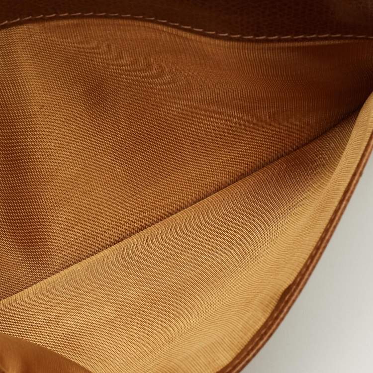 Pre Owned Celine Triomphe Embossed Tan Leather Cheque Book Holder