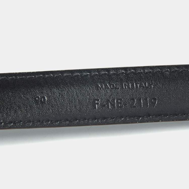 Pre Owned Celine 90 CM Slim Buckle Belt Brown Python