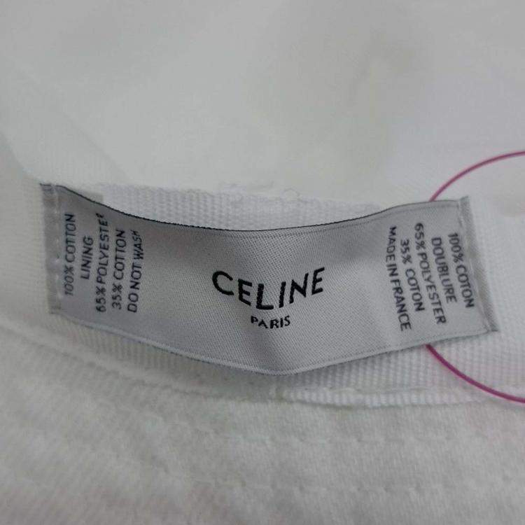 Pre Owned Celine White Cotton Bucket Hat