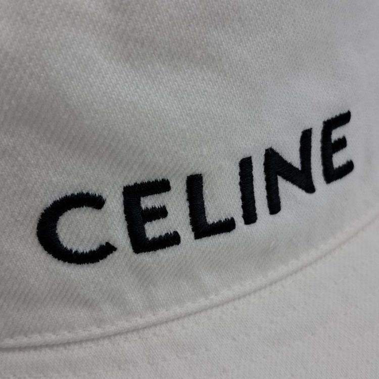 Pre Owned Celine White Cotton Bucket Hat