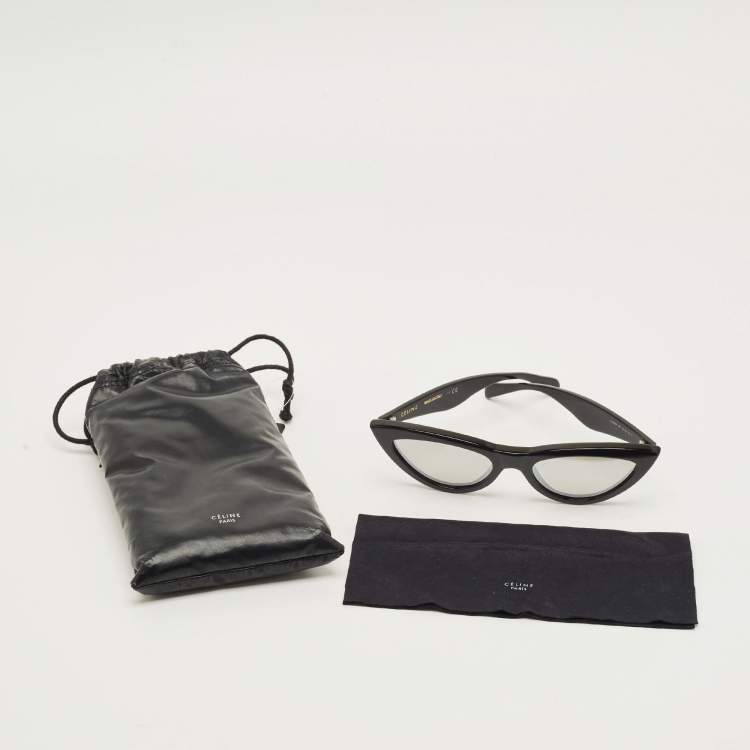 Pre Owned Celine Black Mirrored CL40019I Cat Eye Sunglasses