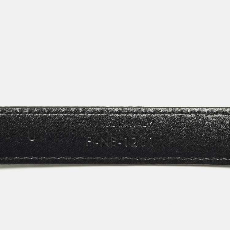 Pre Owned حزام سيلين ماكادام قابل للتعديل إبزيم جلد أسود