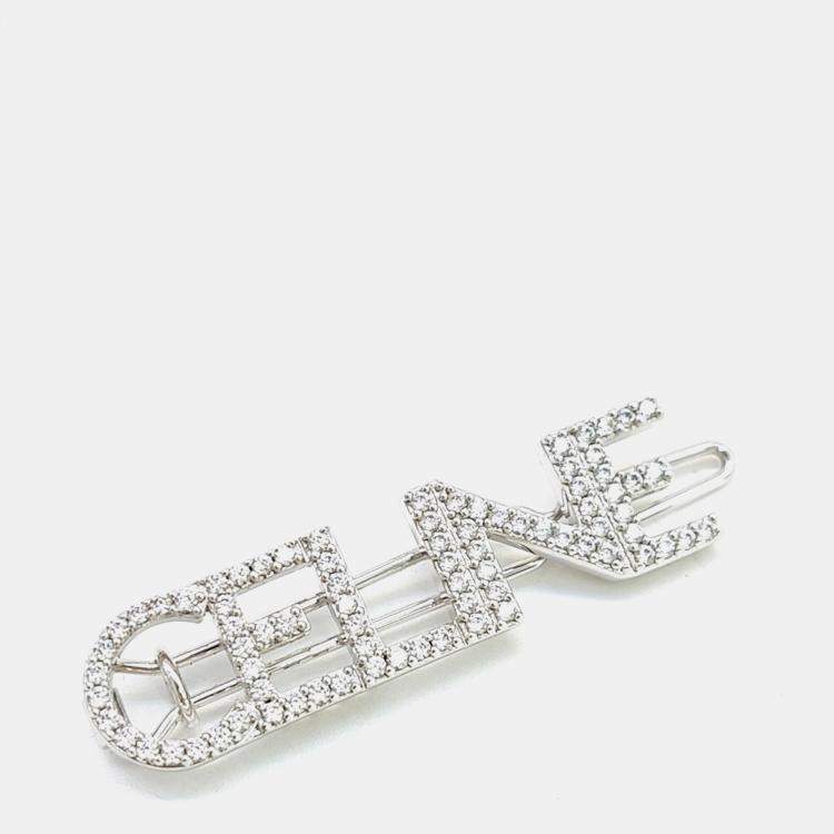 Pre Owned Celine Silver Plated Metal hairpin