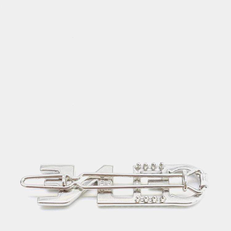 Pre Owned Celine Silver Plated Metal hairpin