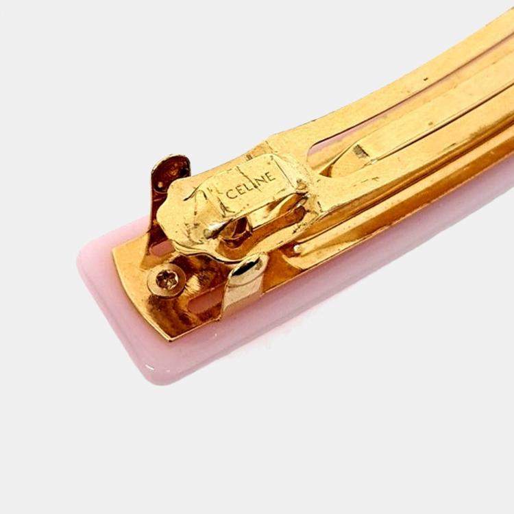 Pre Owned Celine Logo Pink Hairpin