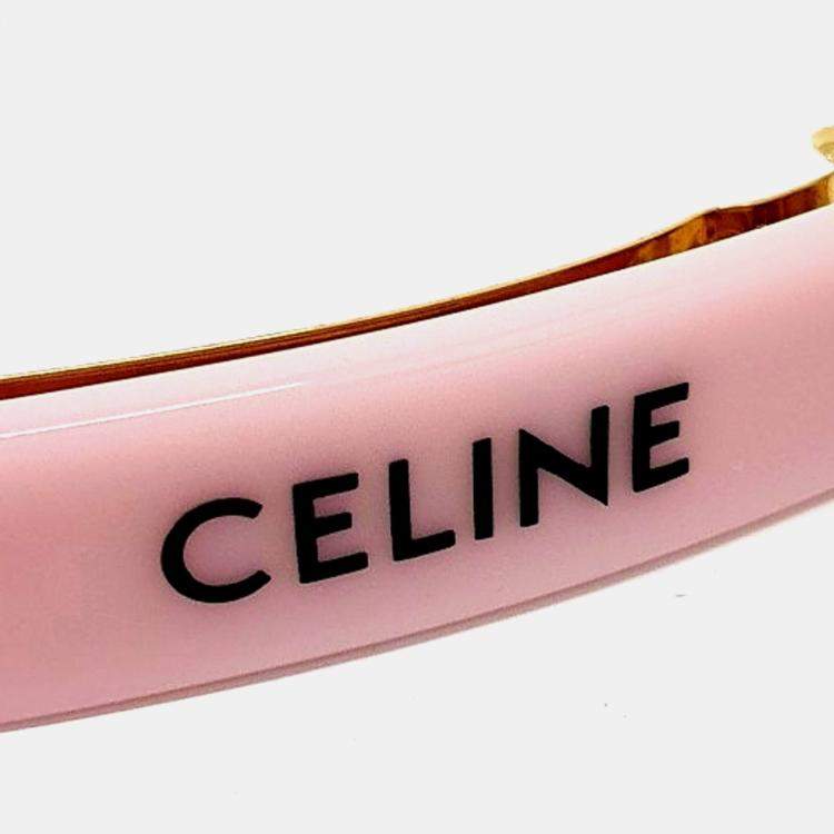 Pre Owned Celine Logo Pink Hairpin