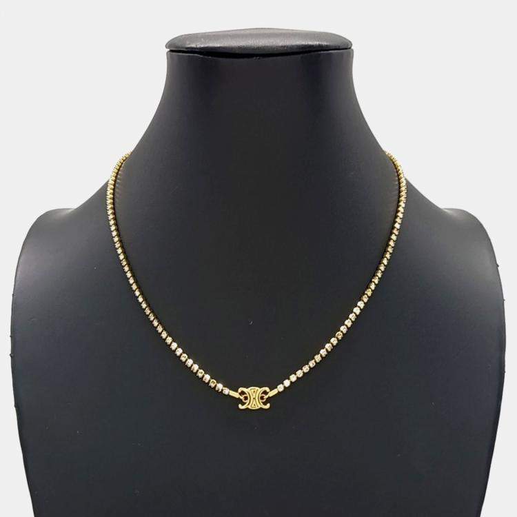 Celine CC Gold Crystal Necklace