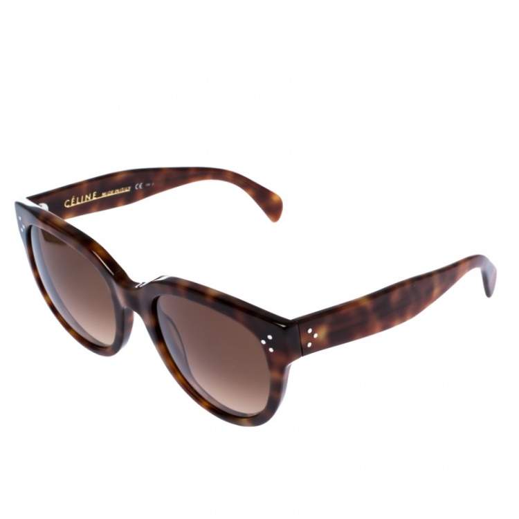 Pre Owned Celine Brown Tortoise Gradient CL 41755 Oversize Sunglasses