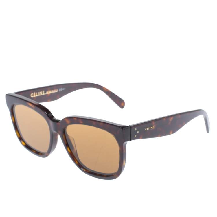 Pre Owned Celine Brown Havana/ Brown CL41057/S Radical Square Sunglasses