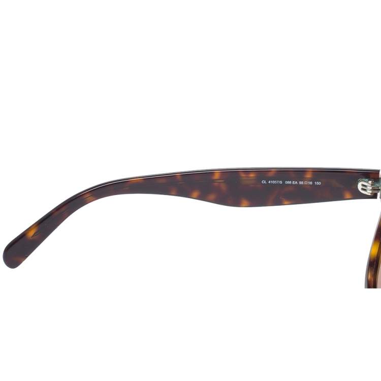 Pre Owned Celine Brown Havana/ Brown CL41057/S Radical Square Sunglasses