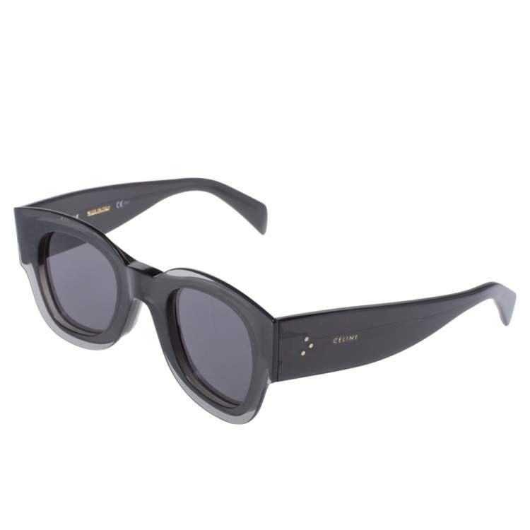 Pre Owned Celine Black/ Grey CL41446/S Zoe Square Sunglasses 
