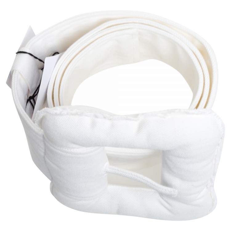 Pre Owned Céline White Denim Oversized Belt S