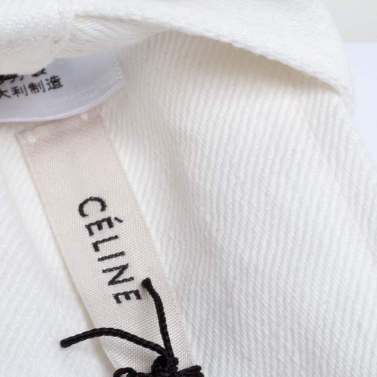 Pre Owned Céline White Denim Oversized Belt S