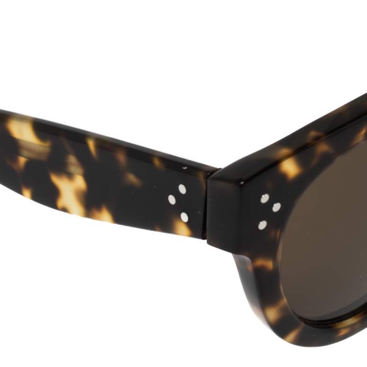 Pre Owned Céline Brown Havana/Yellow CL41043/S Round Sunglasses