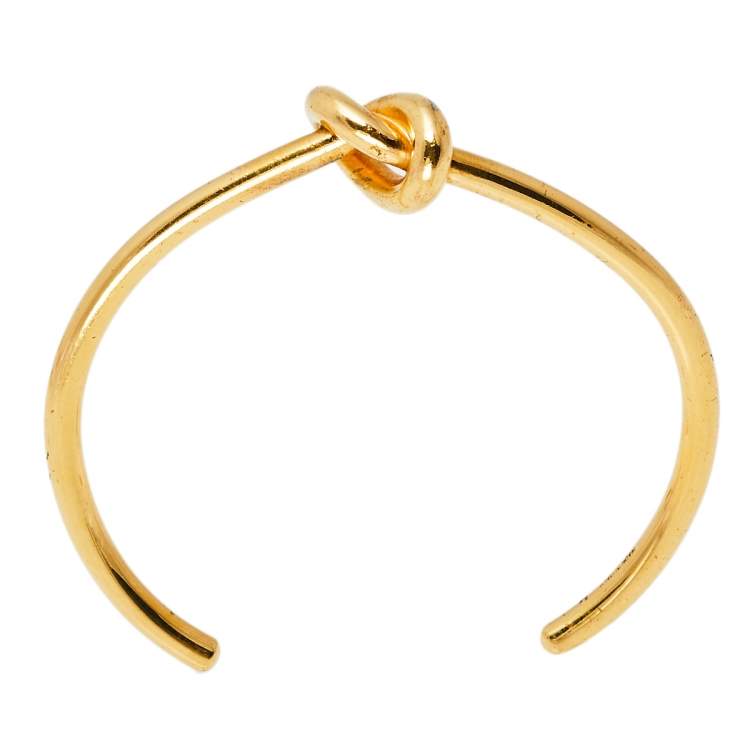 Pre Owned Céline Gold Tone Extra Thin Open Knot Bracelet M