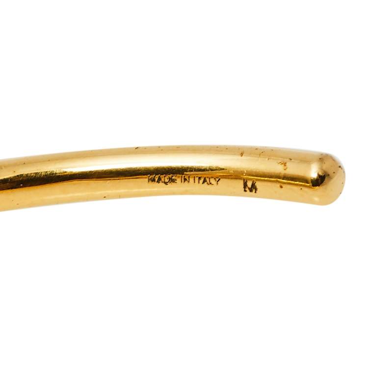 Pre Owned Céline Gold Tone Extra Thin Open Knot Bracelet M
