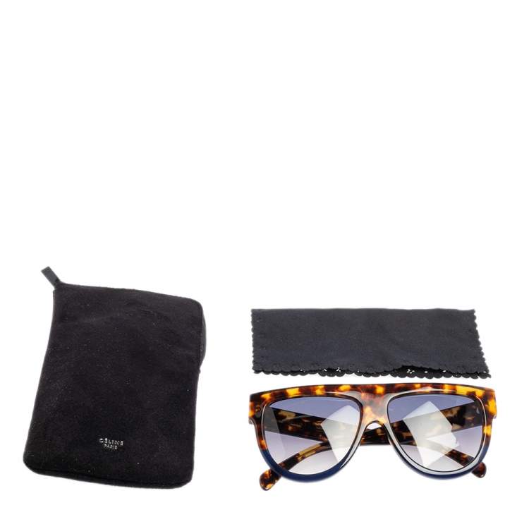 Pre Owned Celine Havana/Blue 41026/S Gradient Wayfarer Sunglasses