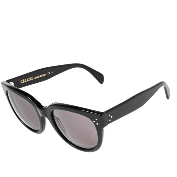 Pre Owned Celine Black Acetate CL41755 Polarized Oversized Sunglasses