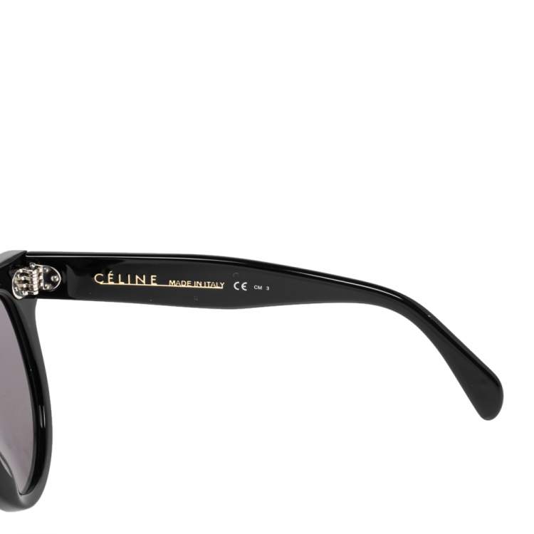 Pre Owned Celine Black Acetate CL41755 Polarized Oversized Sunglasses