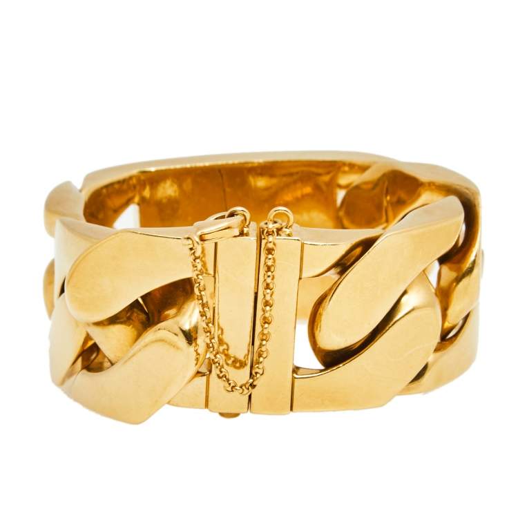 Pre Owned Celine  Gold Tone ID Curb Chain Bracelet