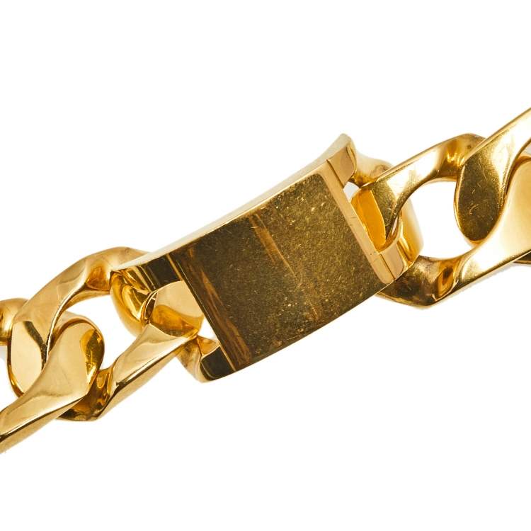 Pre Owned Celine  Gold Tone ID Curb Chain Bracelet