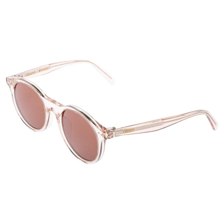 Pre Owned Celine Transparent Brown Acetate CL41441/F/S Round Sunglasses