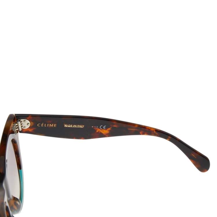 Pre Owned Celine Havana Brown & Green/Brown Gradient CL40016I Cat Eye Sunglasses