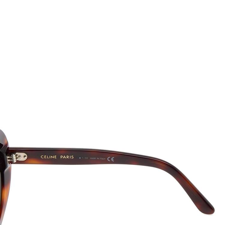 Pre Owned Celine Brown Havana/ Grey CL40065I Round Sunglasses