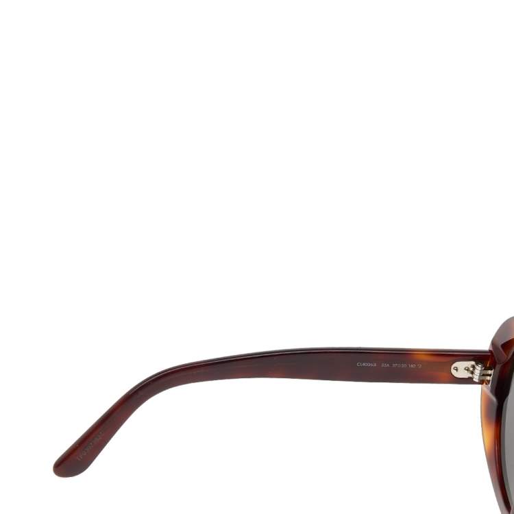 Pre Owned Celine Brown Havana/ Grey CL40065I Round Sunglasses