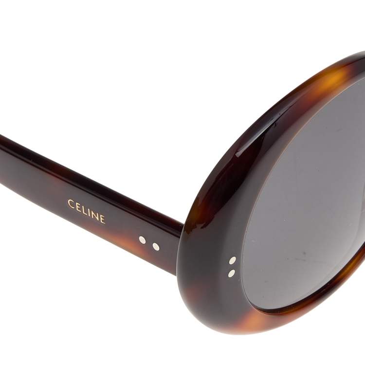 Pre Owned Celine Brown Havana/ Grey CL40065I Round Sunglasses