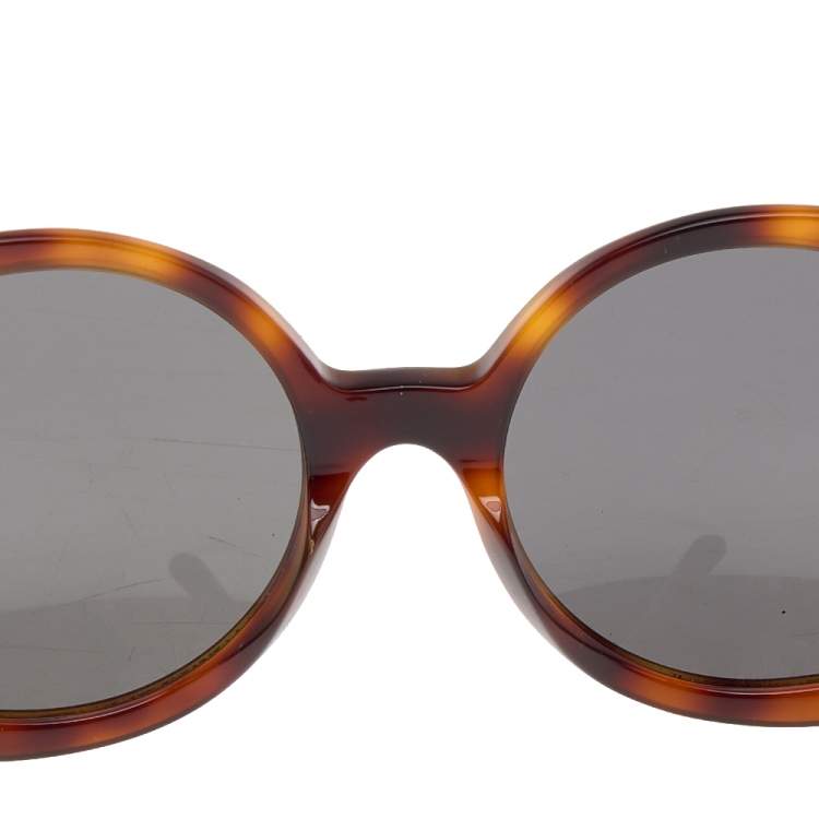 Pre Owned Celine Brown Havana/ Grey CL40065I Round Sunglasses