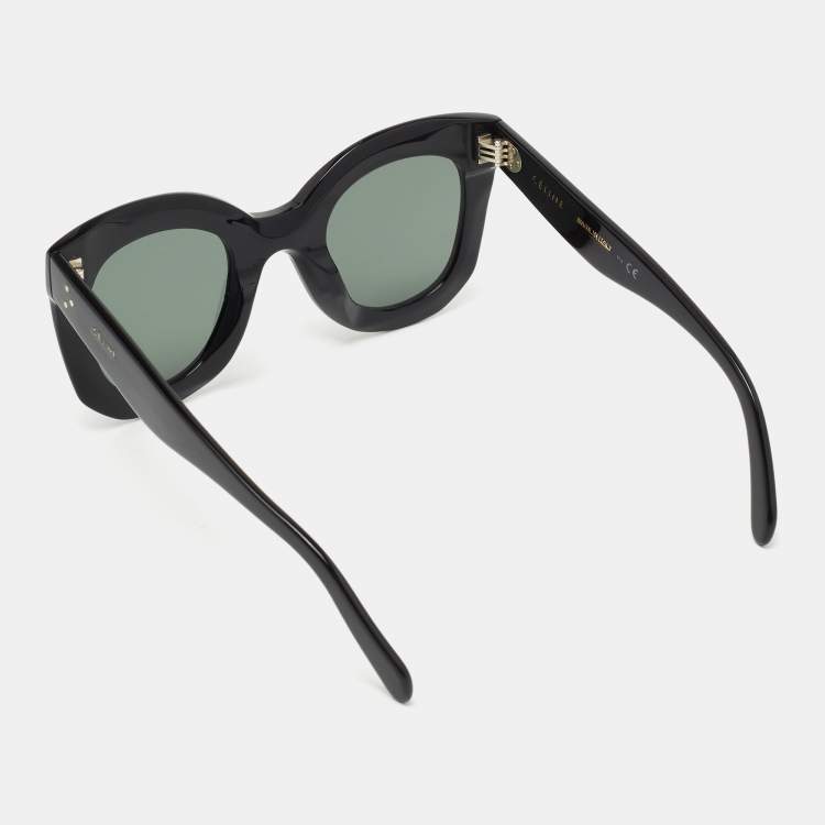 Pre Owned Celine Black Cl4005- 1ON Cat Eye Sunglasses