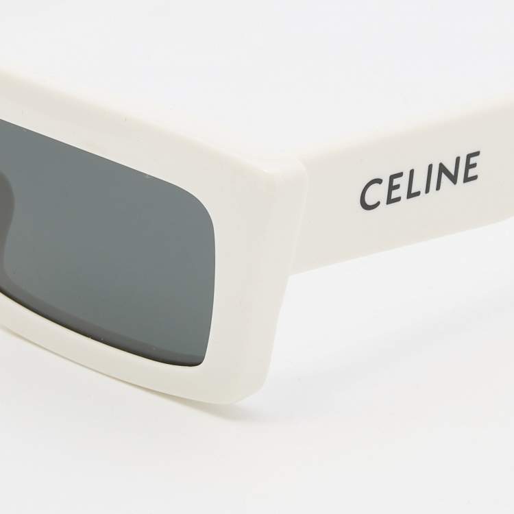 Pre Owned Celine White/ Grey CL40214U Rectangle Sunglasses