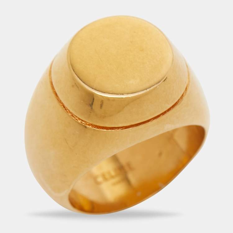 Pre Owned Celine Gold Tone Ring Size 54