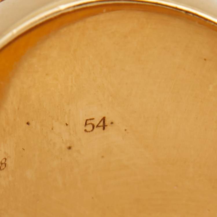 Pre Owned Celine Gold Tone Ring Size 54