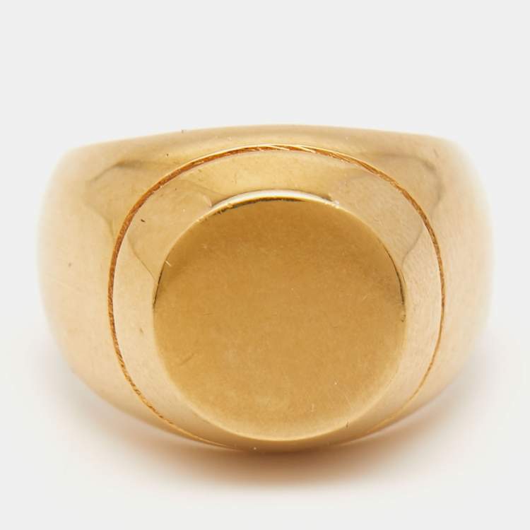 Pre Owned Celine Gold Tone Ring Size 54