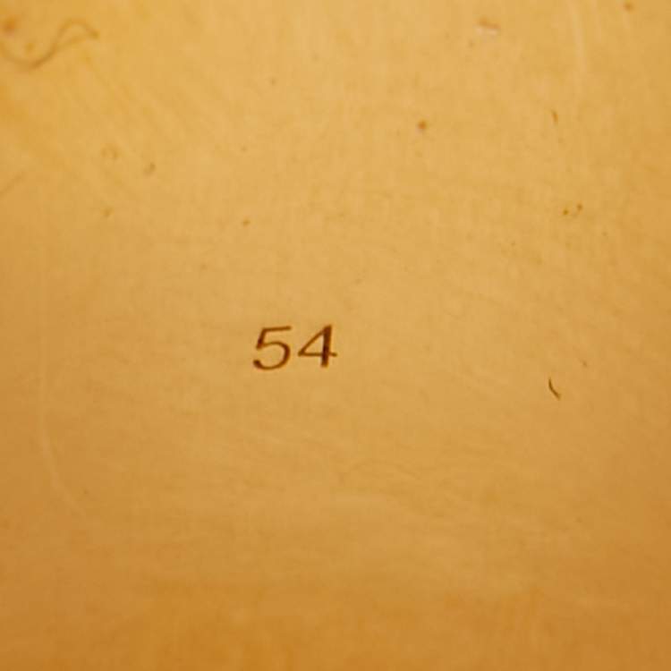 Pre Owned Celine Acetate Gold Plated Sterling Silver Ring Size 54