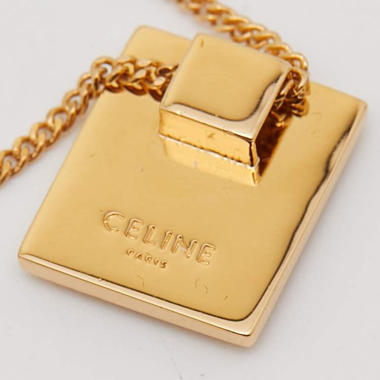 Pre Owned Céline Gold Tone Alphabet "P" Pendant Necklace