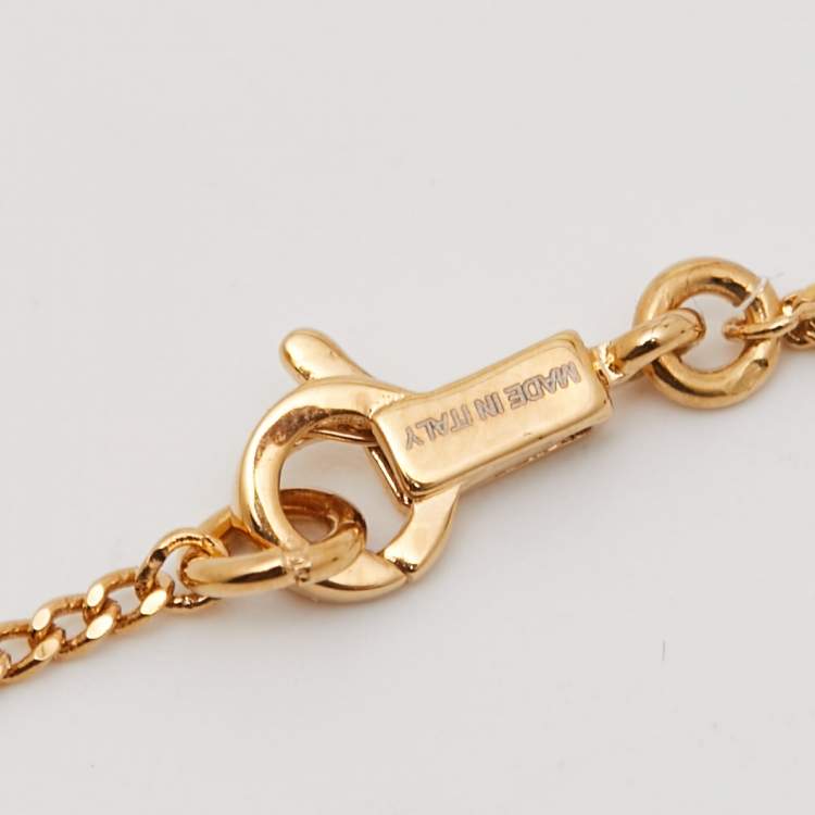 Pre Owned Céline Gold Tone Alphabet "P" Pendant Necklace