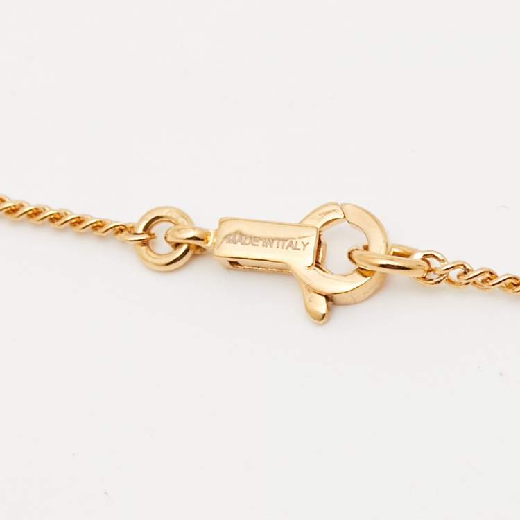 Pre Owned Céline Gold Tone Alphabet "O" Pendant Necklace
