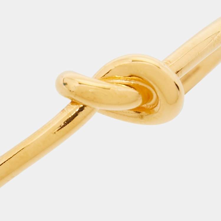 Pre Owned Céline Open Knot Gold Tone Extra Thin Bracelet