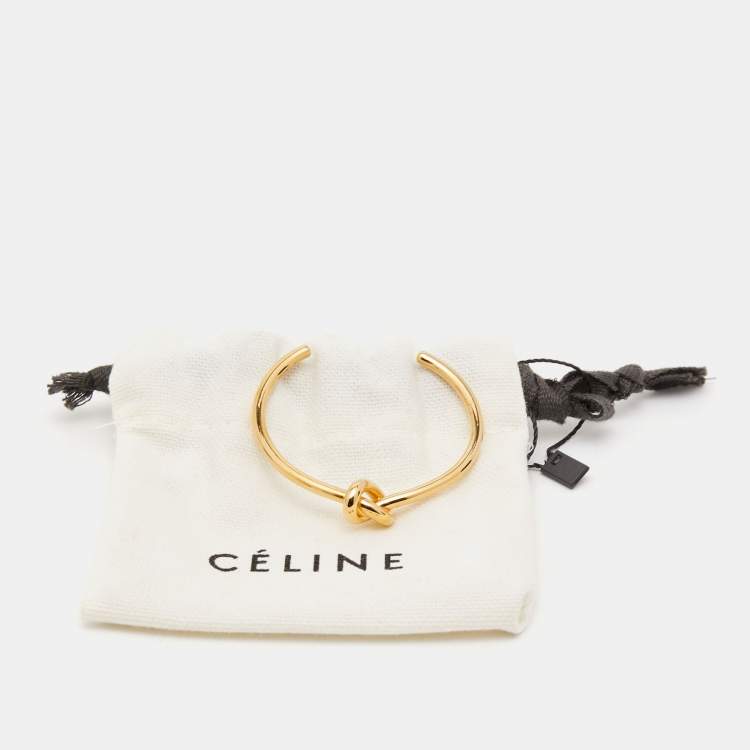 Pre Owned Céline Open Knot Gold Tone Extra Thin Bracelet