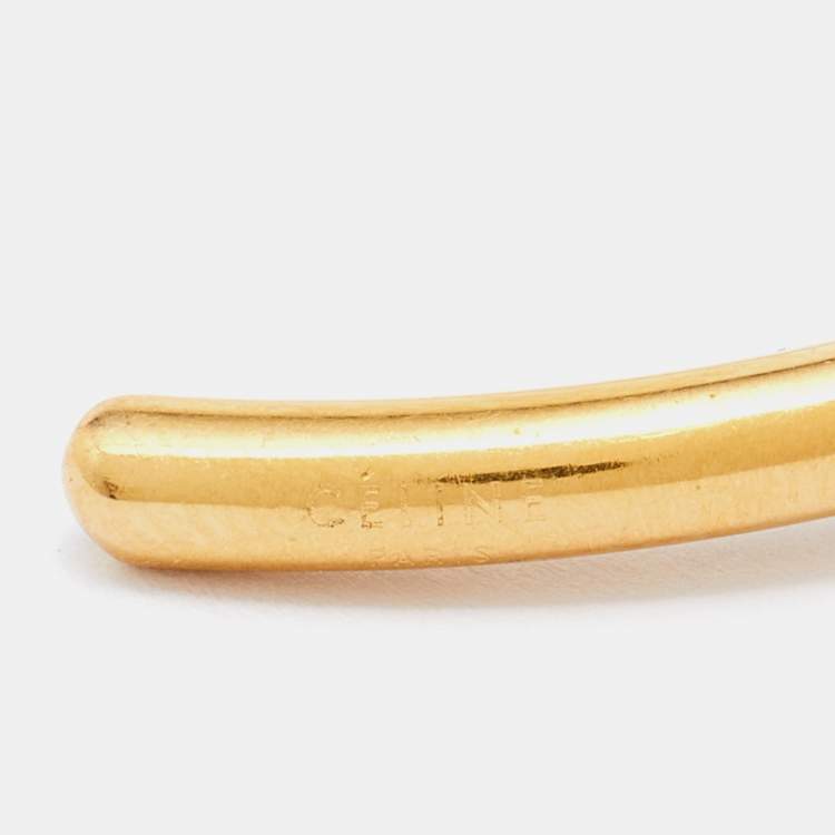 Pre Owned Celine Gold Plated Brass Extra Thin Open Knot Bracelet M